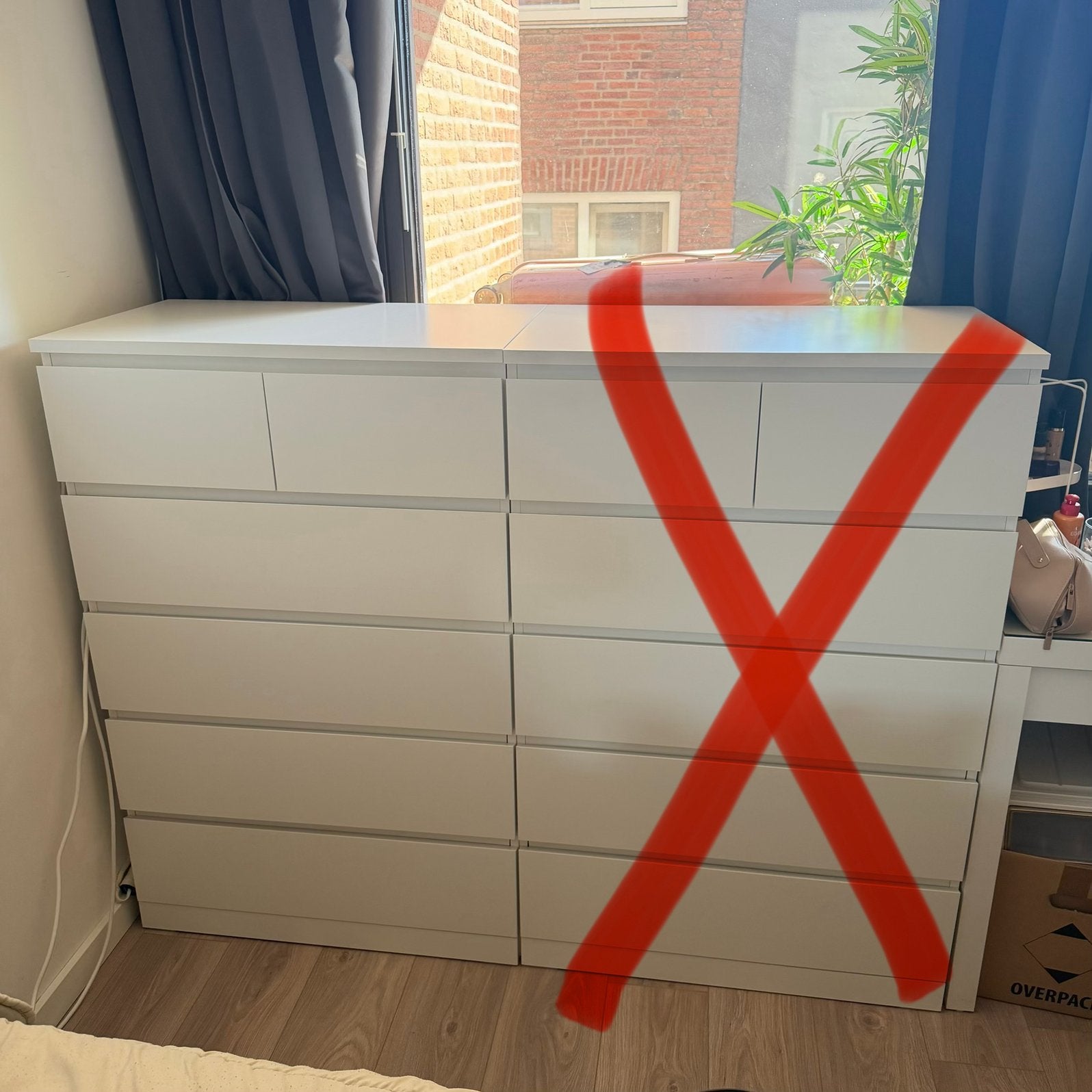 IKEA Malm ladekast 123 cm hoog wit 6 lades, Huis en Inrichting, Ophalen, 5 laden of meer, 50 tot 100 cm, Zo goed als nieuw