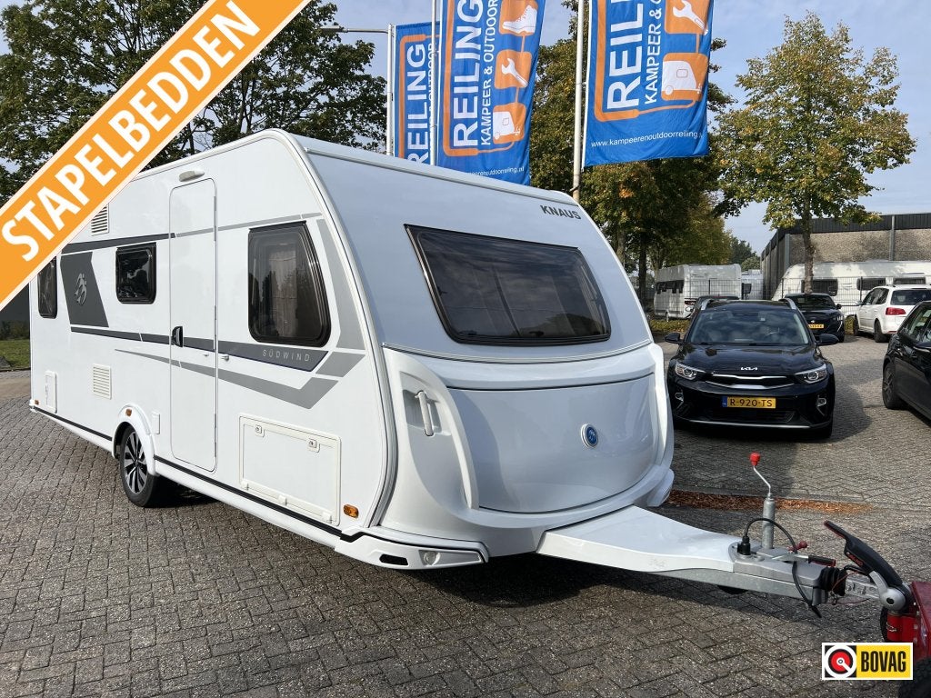 Knaus Sudwind 580 QS Mover, Stapelbed, Radio,, Caravans en Kamperen, Schokbreker, Bedrijf, Treinzit, 5 tot 6 meter