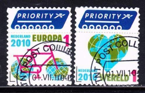 354 - Nederland nvph 2742/2743 gestempeld , Priority, Europ, Verzenden
