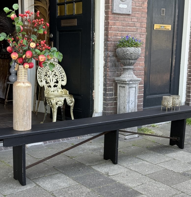 Antieke kerkbank, oud ondiep bankje, vintage kerkbankje VdlM, Ophalen