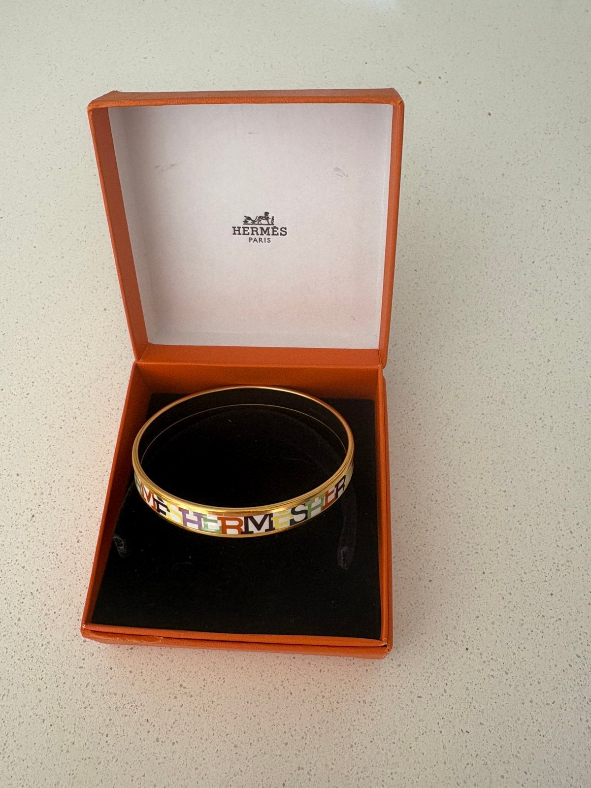 Hermes (originele) armband emaille, Overige materialen, Gebruikt, Verzenden, 17 tot 18