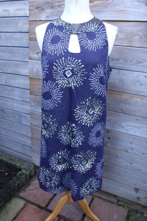 Jurk donkerblauw Maliparmi mt 48it (EU42) Vaste prijs, Kleding | Dames, Blauw, Maat 42/44 (L), Ophalen of Verzenden, Zo goed als nieuw