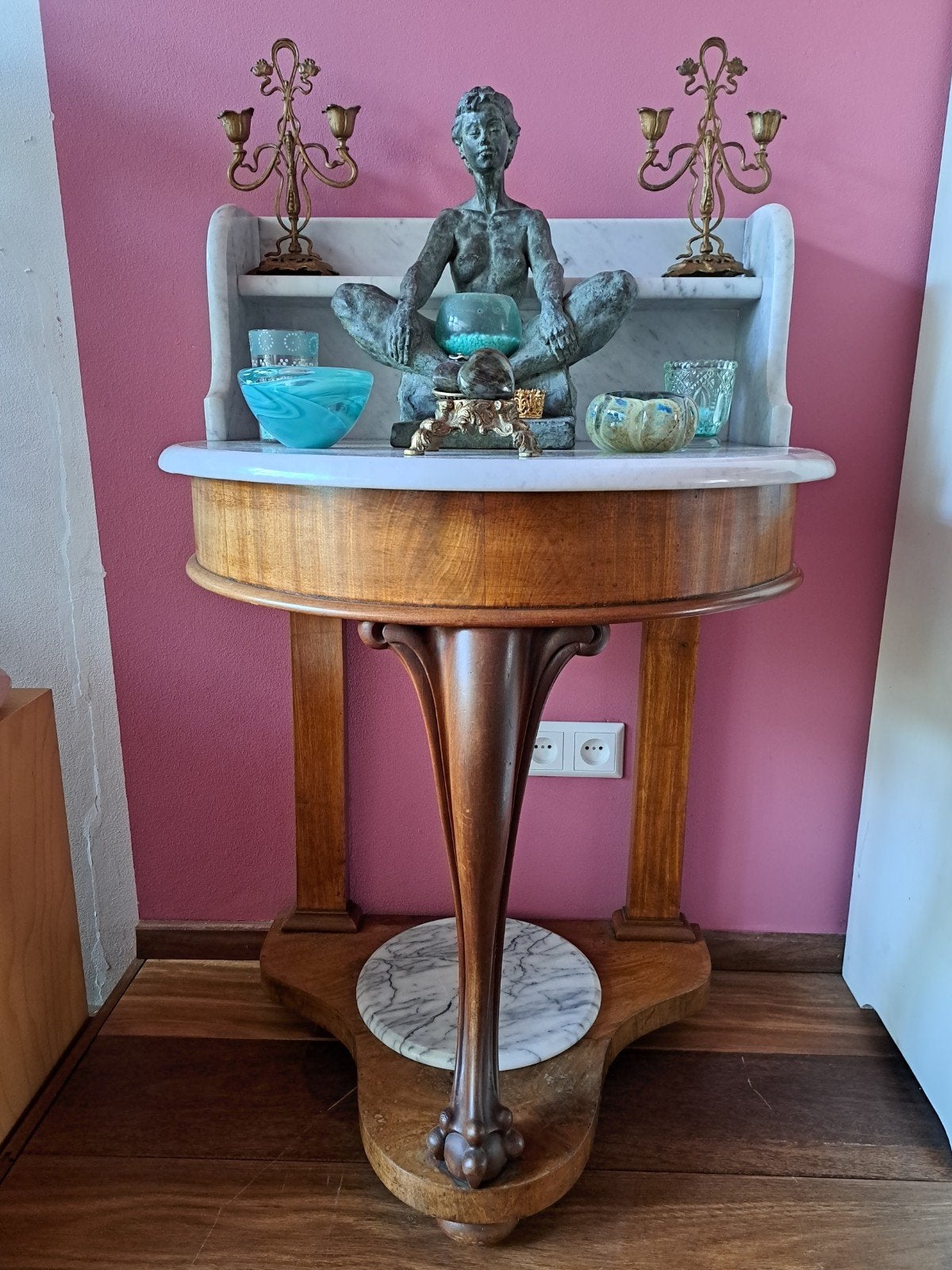 Sidetable bijzettafeltje haltafel tafel tafeltje marmer, Ophalen