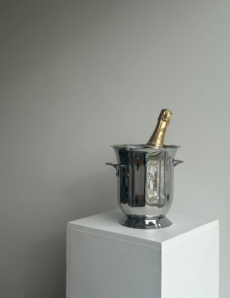 Vintage Guy Degrenne wijn champagne flessen koeler staal rvs, Ophalen of Verzenden
