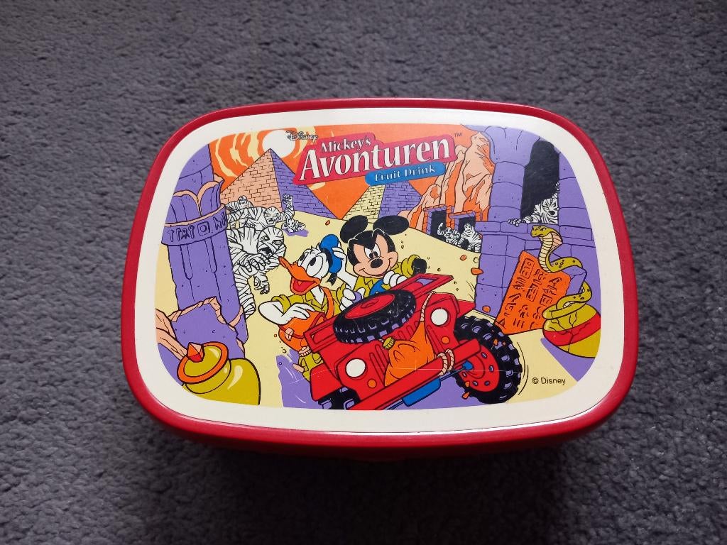 Disney Mickey Mouse broodtrommel, Verzamelen, Ophalen of Verzenden, Mickey Mouse, Gebruikt, Beeldje of Figuurtje