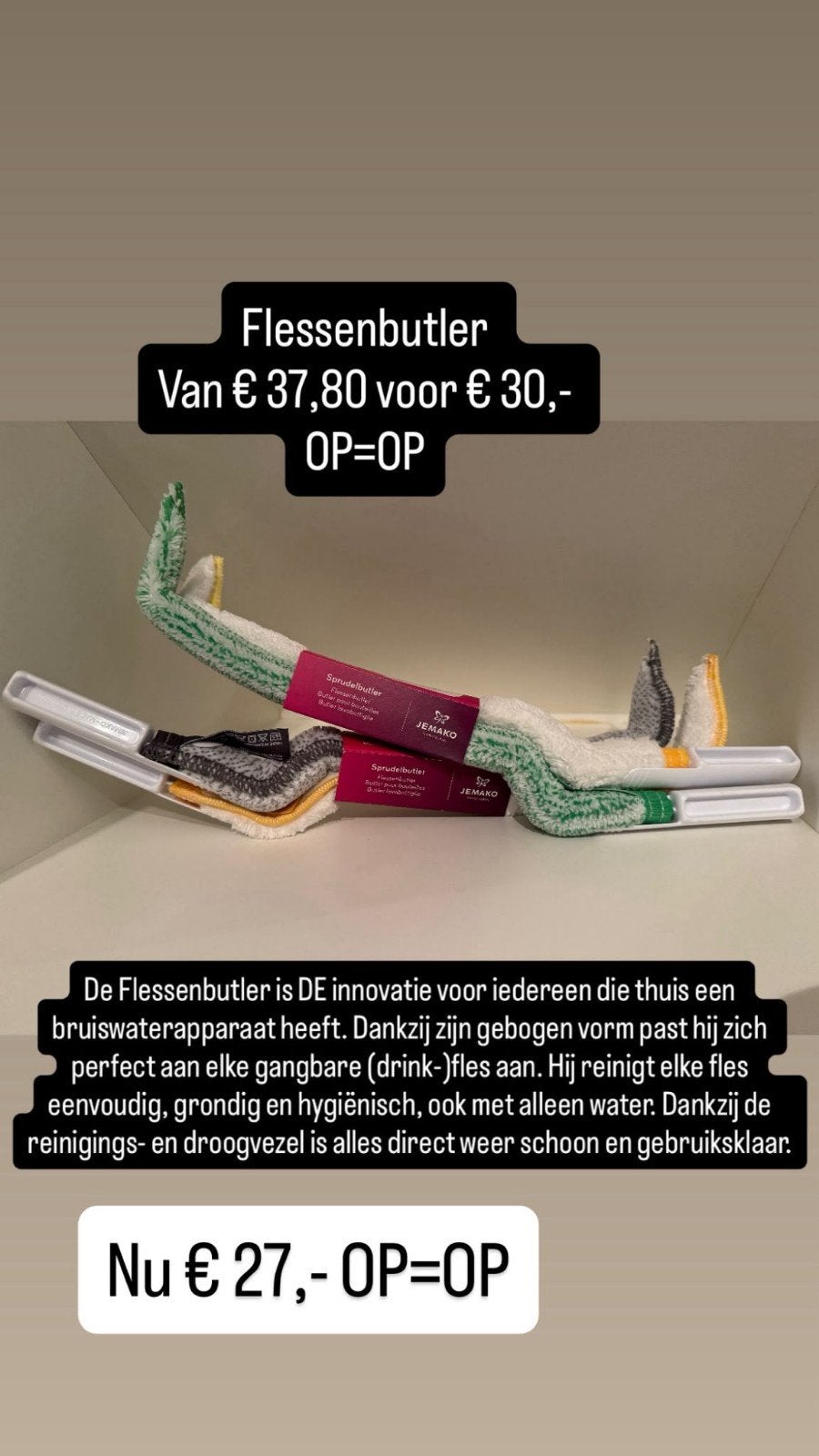 JEMAKO Flessenbutler - Reinigt flessen grondig en hygiënisch, Ophalen of Verzenden