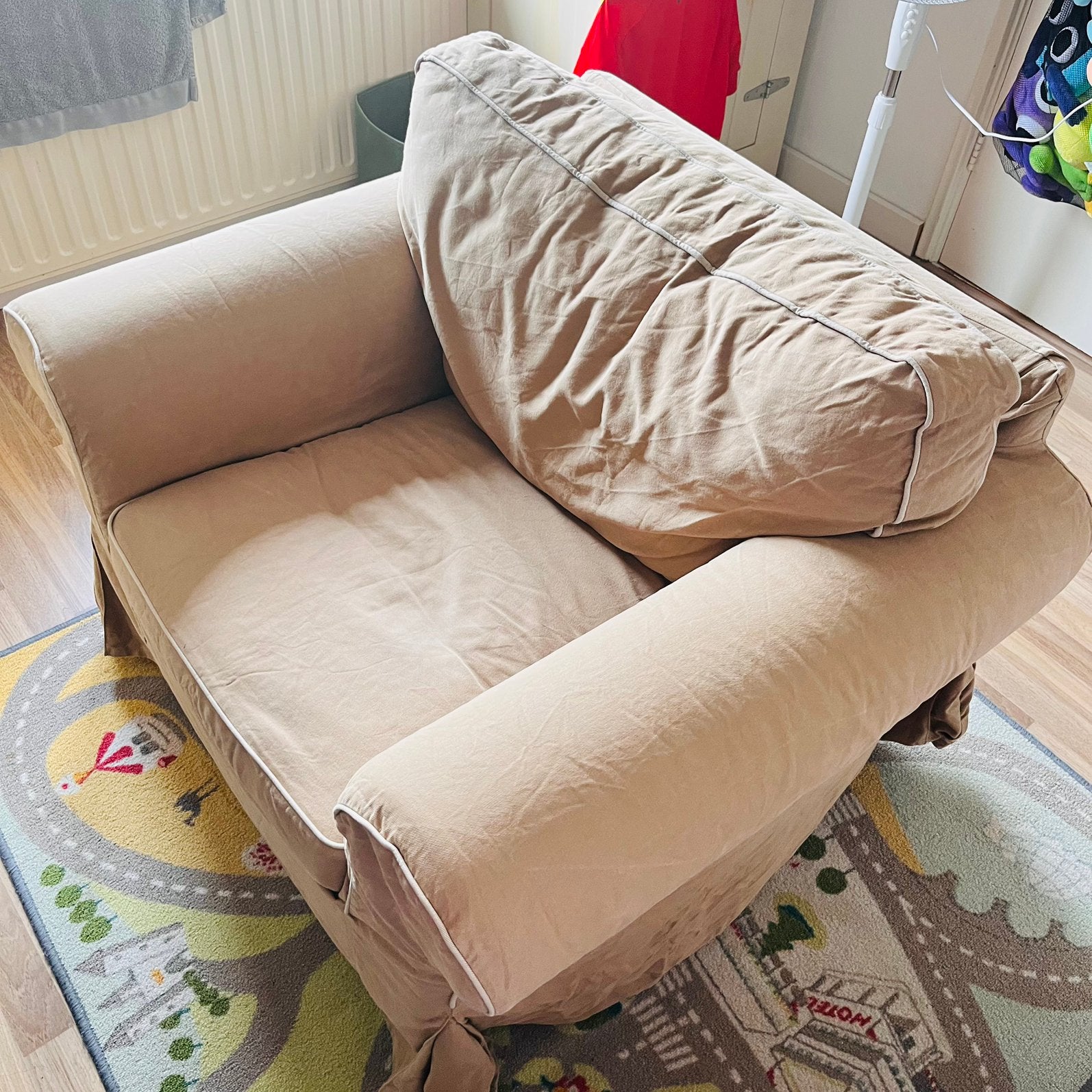 Ektorp fauteuil (beige), Huis en Inrichting, Ophalen, Gebruikt, Eenpersoons, 75 tot 100 cm