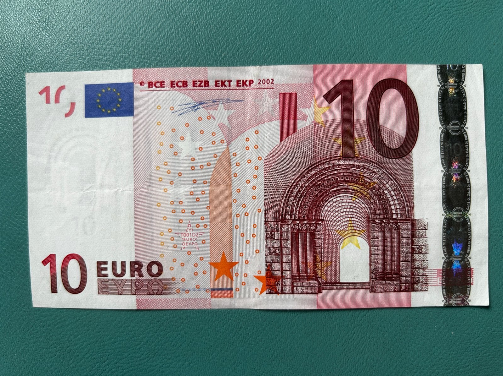 10 euro biljet 2002 met handtekening Wim Duisenberg, Ophalen, Euro's, Los biljet