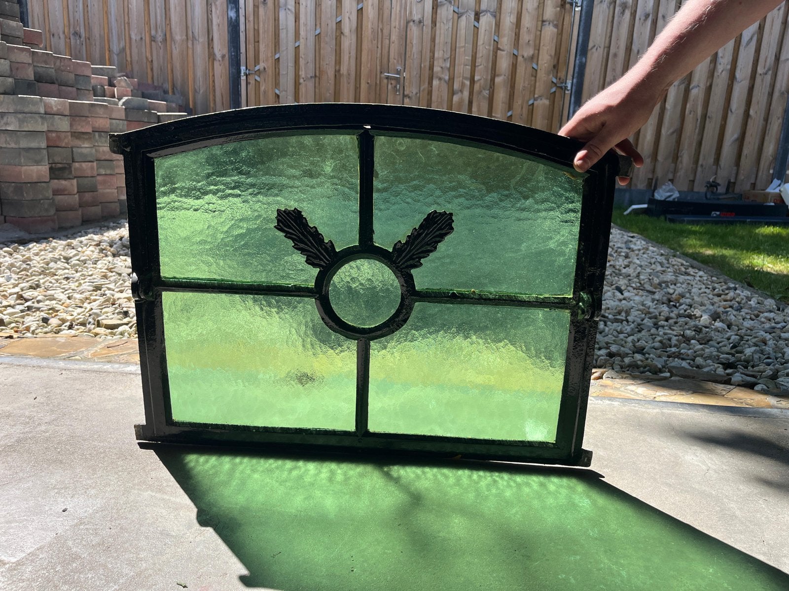 Glas in lood raam, Ophalen, Gevelraam of Ruit, Gebruikt, Minder dan 80 cm