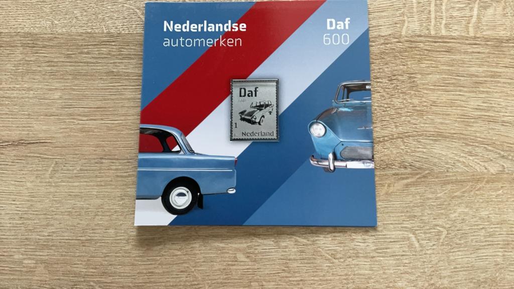 Zilveren postzegel Nederlandse automerken daf 600, Ophalen of Verzenden, Na 1940, Postfris