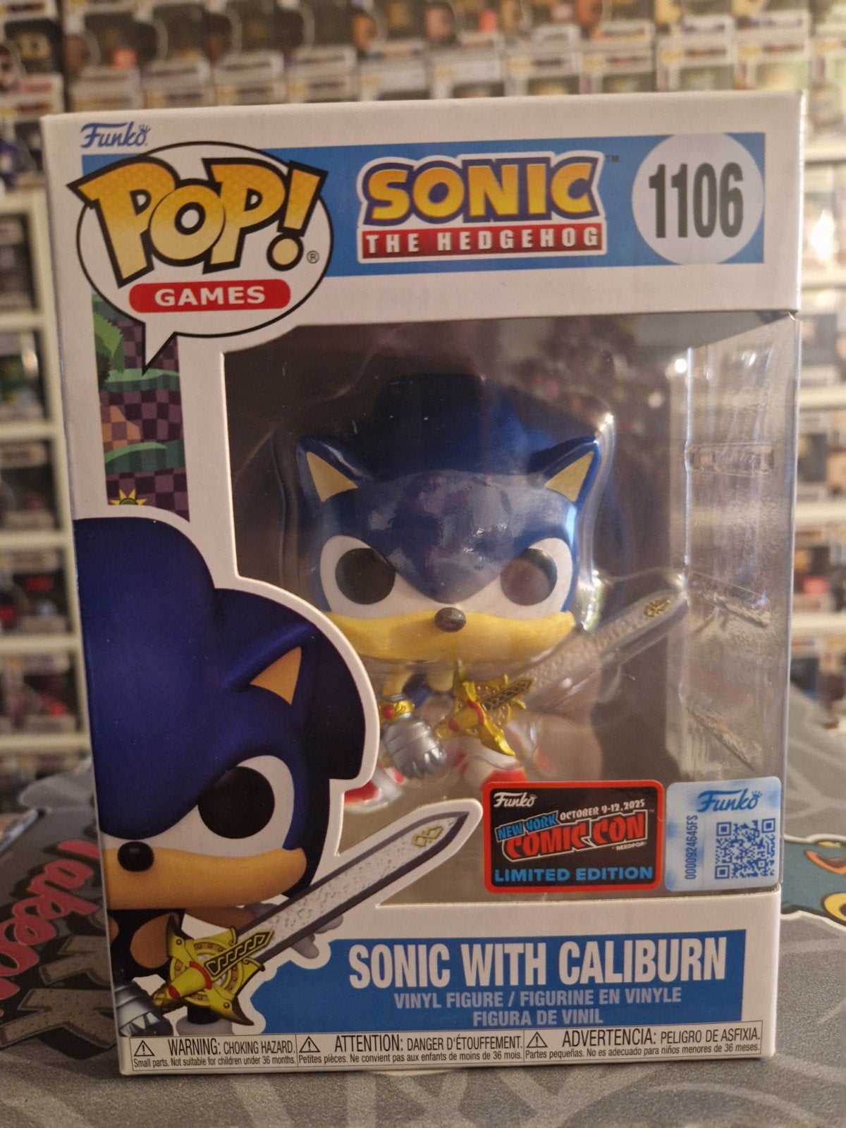 Funko Sonic with Caliburn 1106 officiele NYCC sticker, Verzamelen, Ophalen of Verzenden, Nieuw