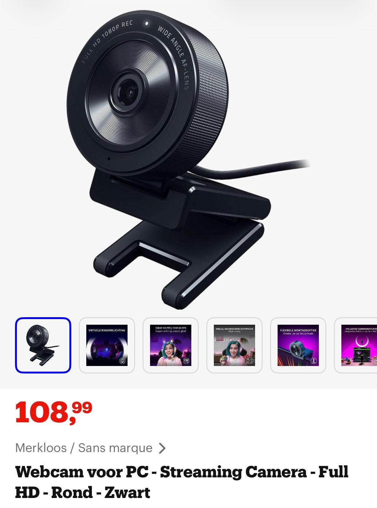Razer Kiyo Pro (Full HD), Computers en Software, Ophalen, Zo goed als nieuw