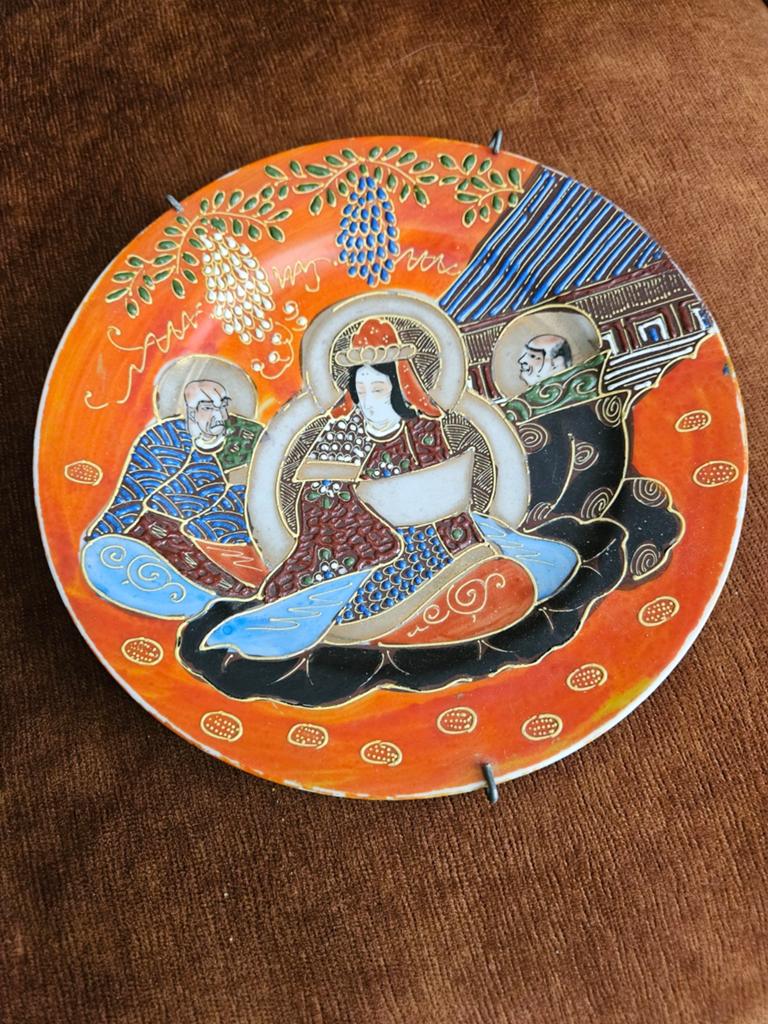 Oud Japans Satsuma wandbord, Ophalen of Verzenden