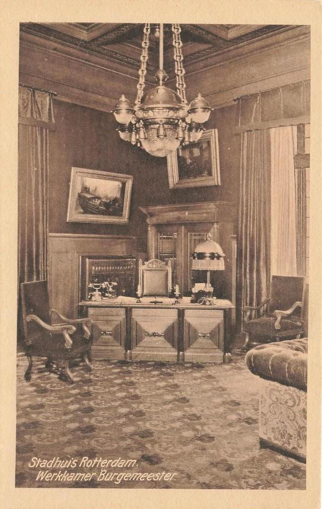 Rotterdam, Stadhuis, Werkkamer Burgemeester, Ophalen of Verzenden, 1920 tot 1940, Ongelopen, Zuid-Holland