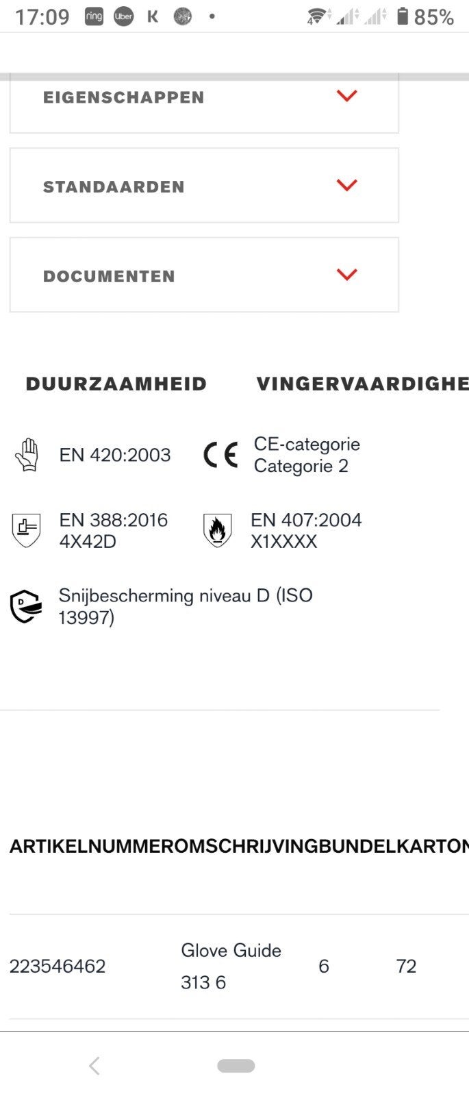 Werkhandschoenen (Guide 313 Cut), Doe-het-zelf en Verbouw, Veiligheidskleding, Nieuw, Ophalen of Verzenden