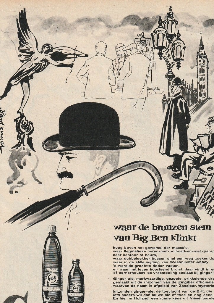 Retro reclame 1962 Groli frisdrank ook voor hen in London, Verzamelen, Verzenden, Overige typen