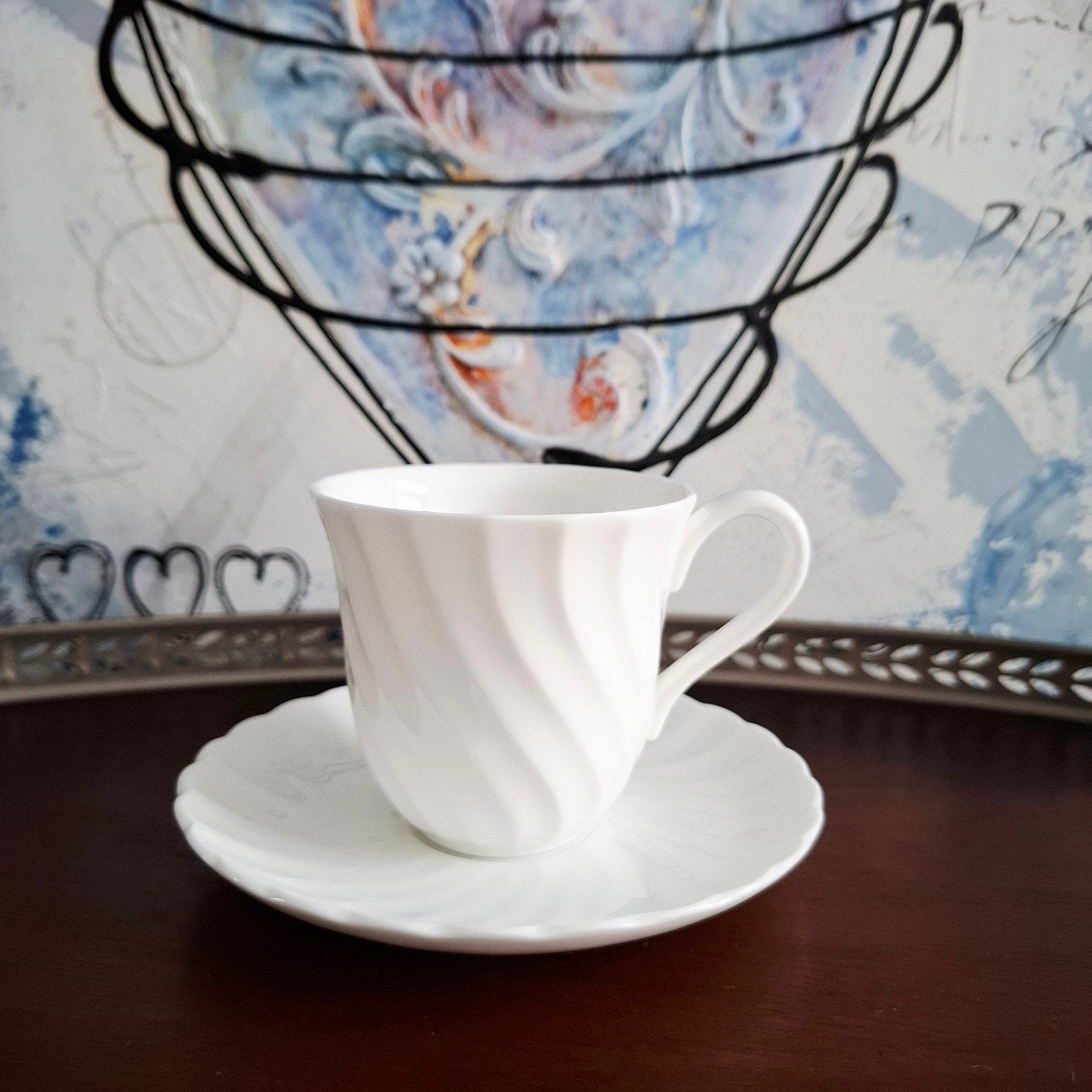 Wedgwood 'Candlelight', unieke kop en schotel(s), Wedgwood, Klassiek, Ophalen of Verzenden, Zo goed als nieuw