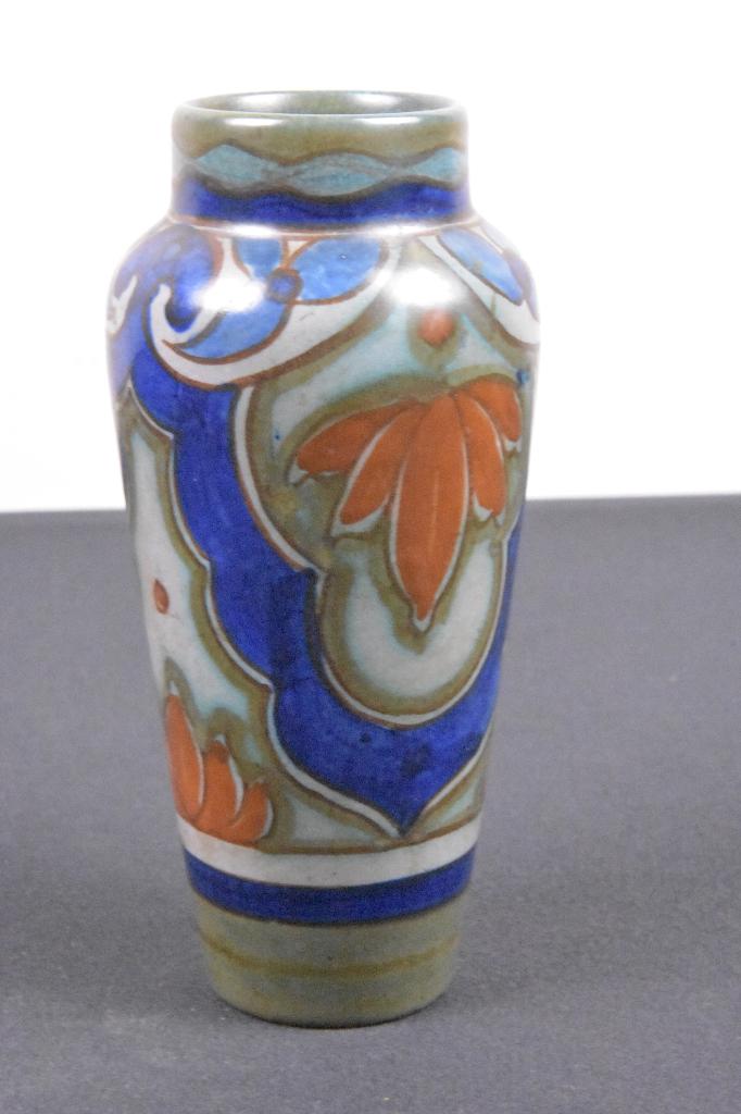 Antiek Gouds Matplateel Vaasje PZH 1927 – Decor Yssel – 14cm, Antiek en Kunst, Ophalen of Verzenden