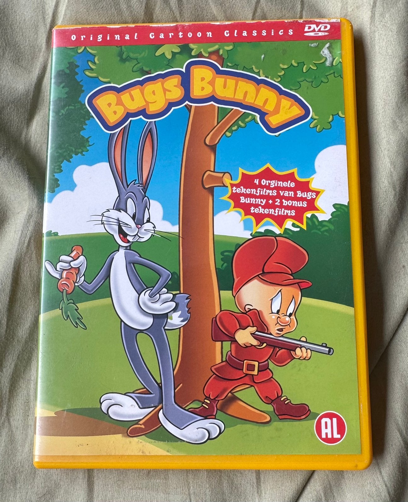 Dvd Bugs Bunny + 2 bonus tekenfilms, Bonusmateriaal, Animatie, Ophalen of Verzenden, Zo goed als nieuw