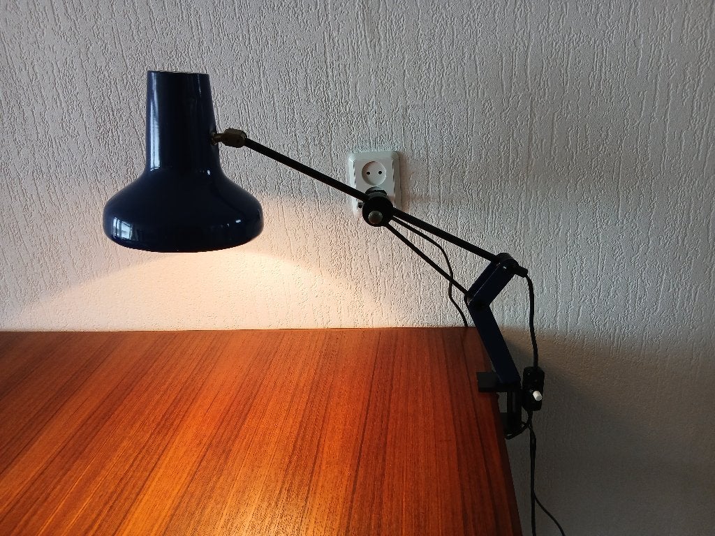 Architectenlamp - Metaal – Ikea - Tafelklem - Vintage, Huis en Inrichting, Blauw, Bureaulamp, Gebruikt, Vintage