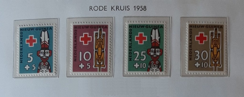 1958 Nederlands Nieuw Guinea Rode Kruiszegels Nvph Nr. 49-52, Postzegels en Munten, Postzegels | Nederlands-Indië en Nieuw-Guinea