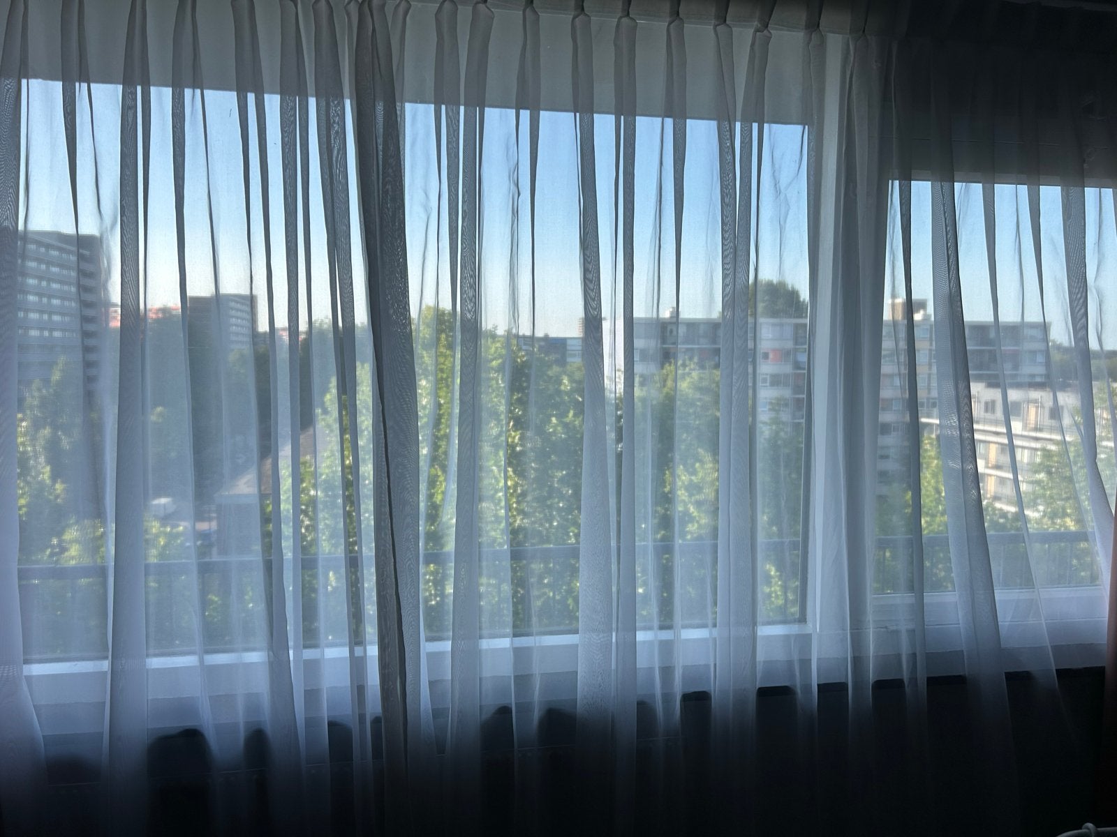 Vitrage 240x285 cm voor 2 kamers, direct af te halen, Ophalen, Vitrage, Gebruikt, Wit