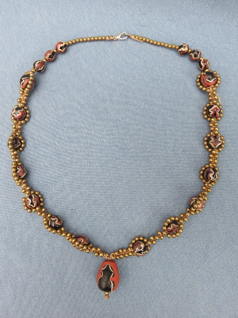 Kralen ketting van millefiori glas - 19e – 20e eeuw, Sieraden, Tassen en Uiterlijk, Kettingen, Ophalen of Verzenden, Overige materialen