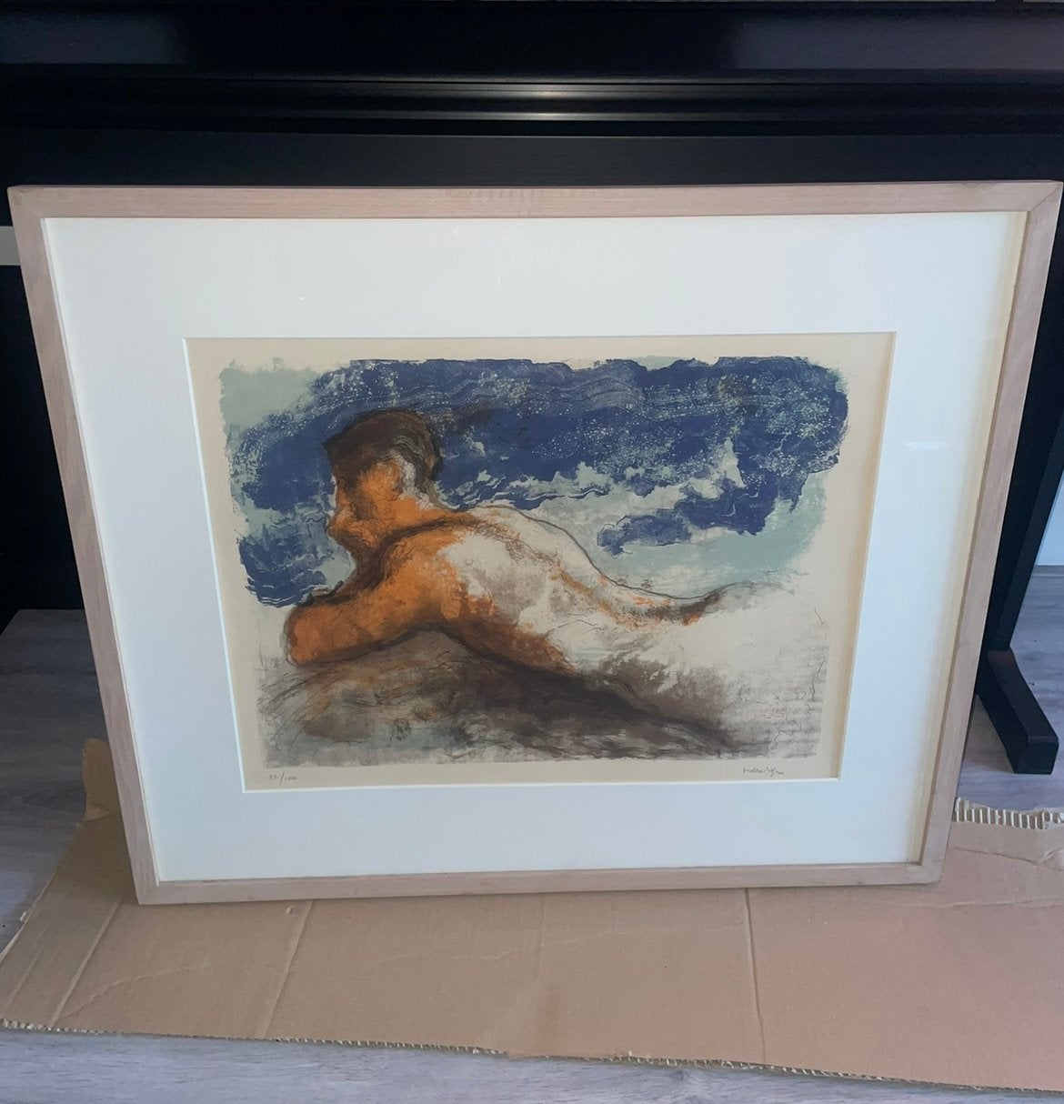 Originele lithografie José Manuel Menéndez Rojas (1990), Antiek en Kunst, Kunst | Etsen en Gravures, Ophalen, Lithografie, Gesigneerd