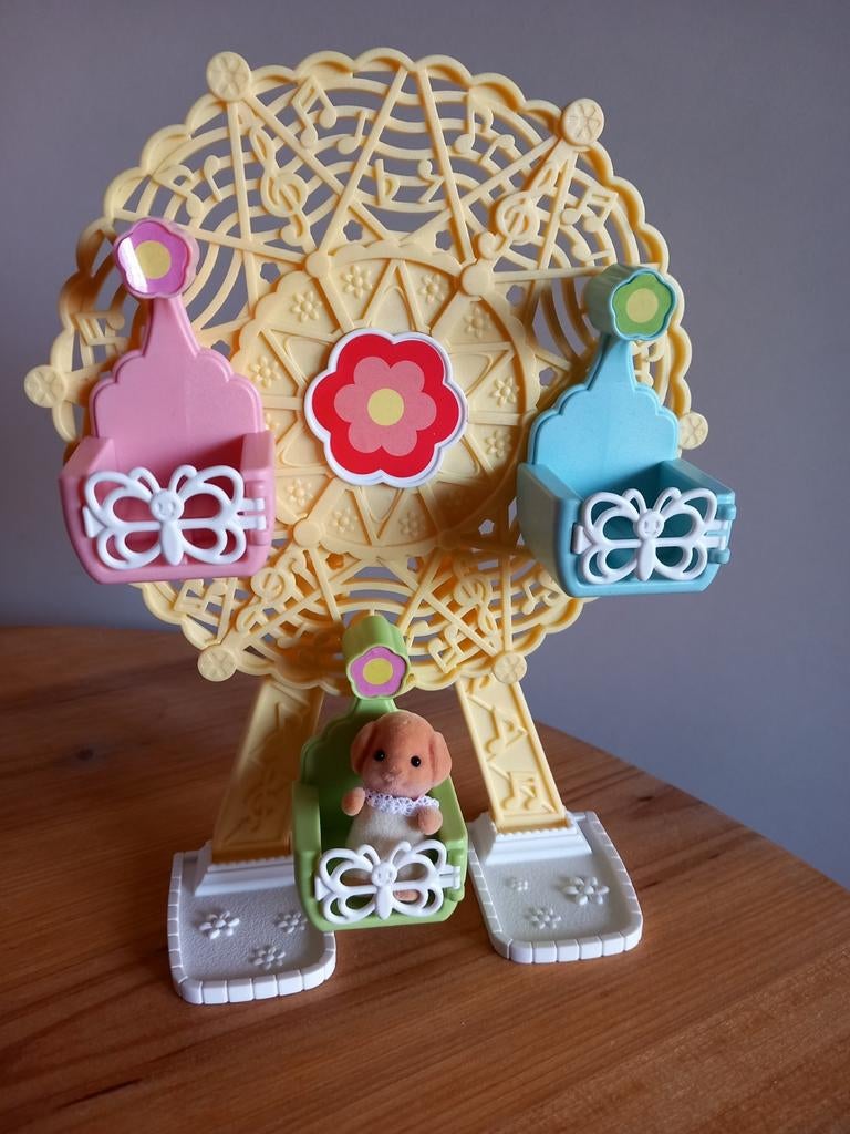 Sylvanian families reuzenrad compleet/baby/puppy, Kinderen en Baby's, Speelgoed | Poppenhuizen, Ophalen of Verzenden, Zo goed als nieuw