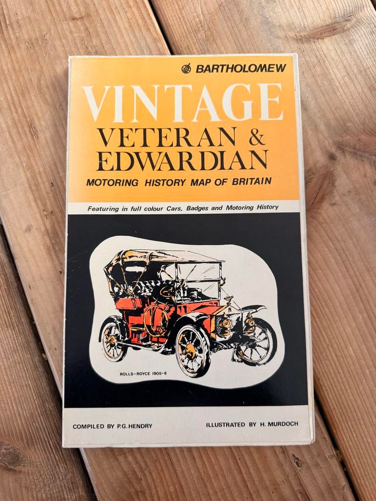 Vintage Motoring History Map of Britain - Bartholomew, Ophalen of Verzenden, Zo goed als nieuw