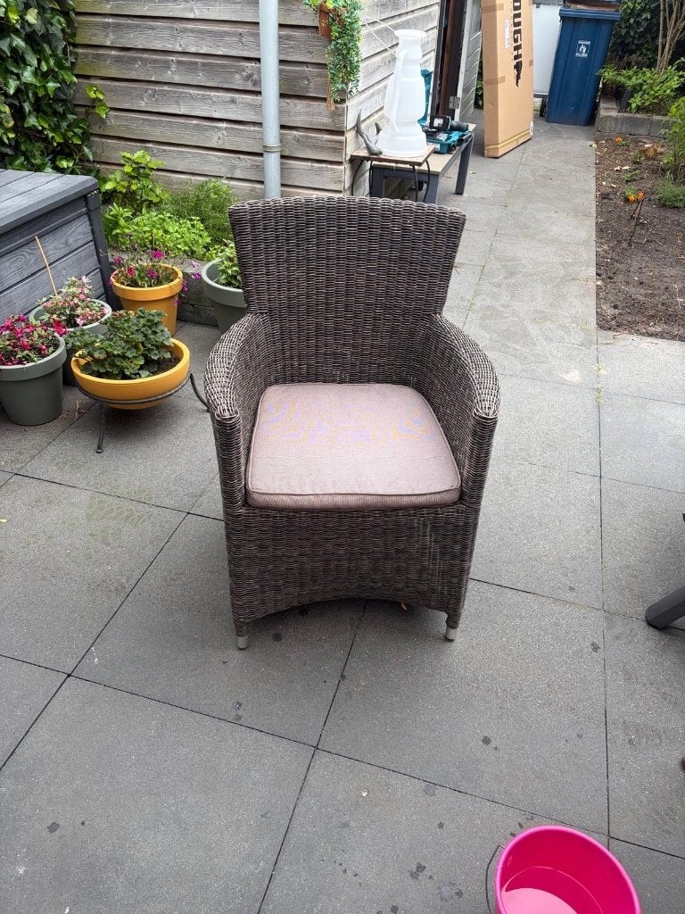Tuin fauteuil incl. kussen, Ophalen, Zo goed als nieuw