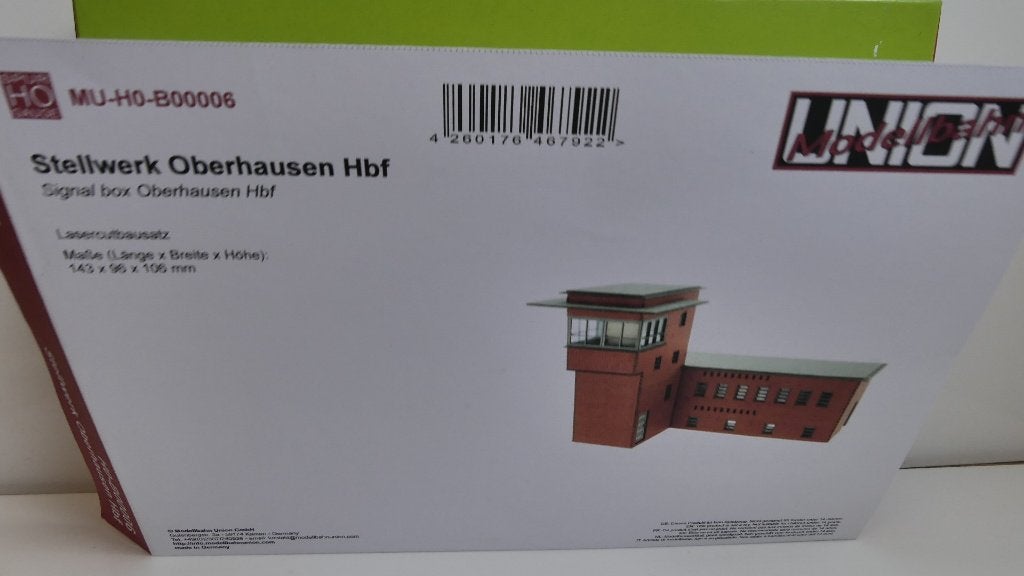 Bouwdoos H0: Modelbahnunion Seinhuis Oberhausen HBF Lasercut, Overige merken, Brug, Tunnel of Gebouw, Nieuw, Ophalen of Verzenden