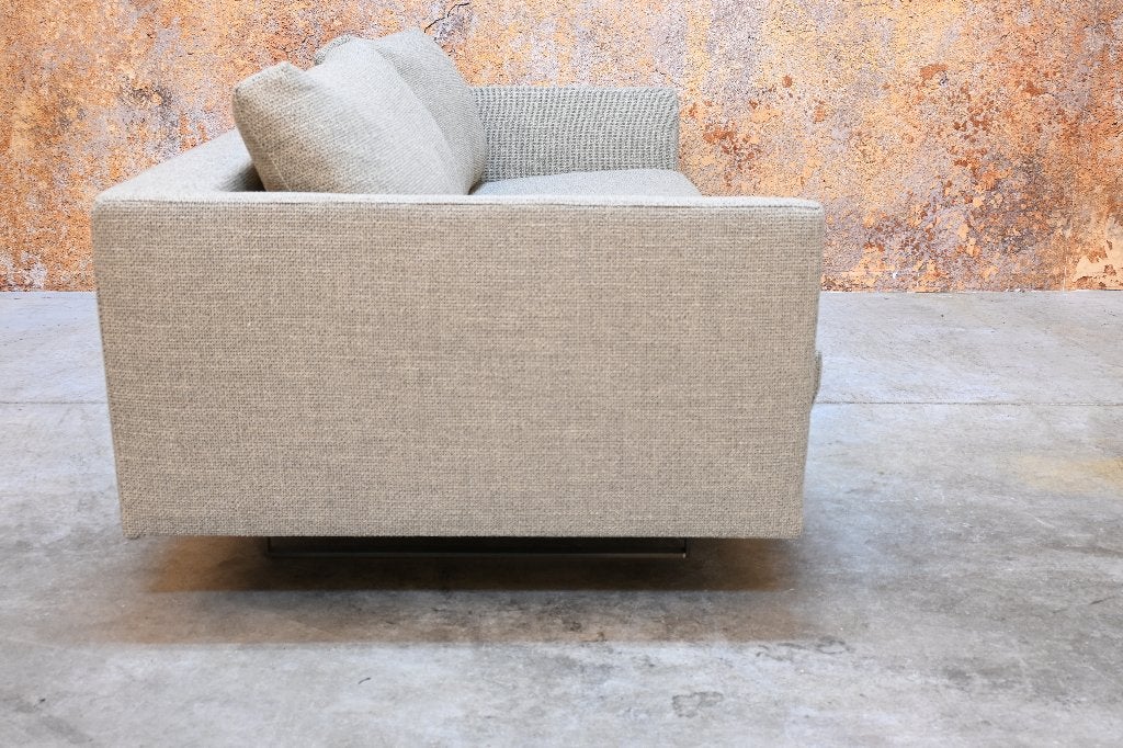 NIEUW beklede Montis Axel design bank in beige stof, Montis, 150 tot 200 cm, Montis, Driepersoons