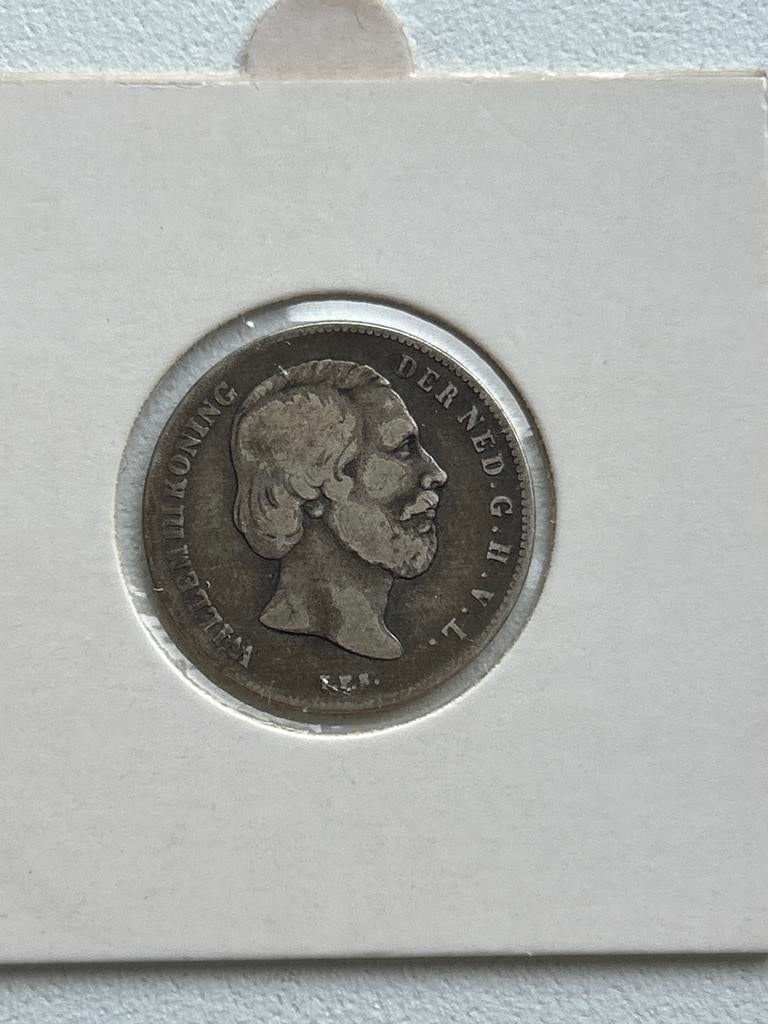 Zilveren ½ Gulden 1863 Koning Willem III, ½ gulden, Koning Willem III, Zilver, Ophalen of Verzenden