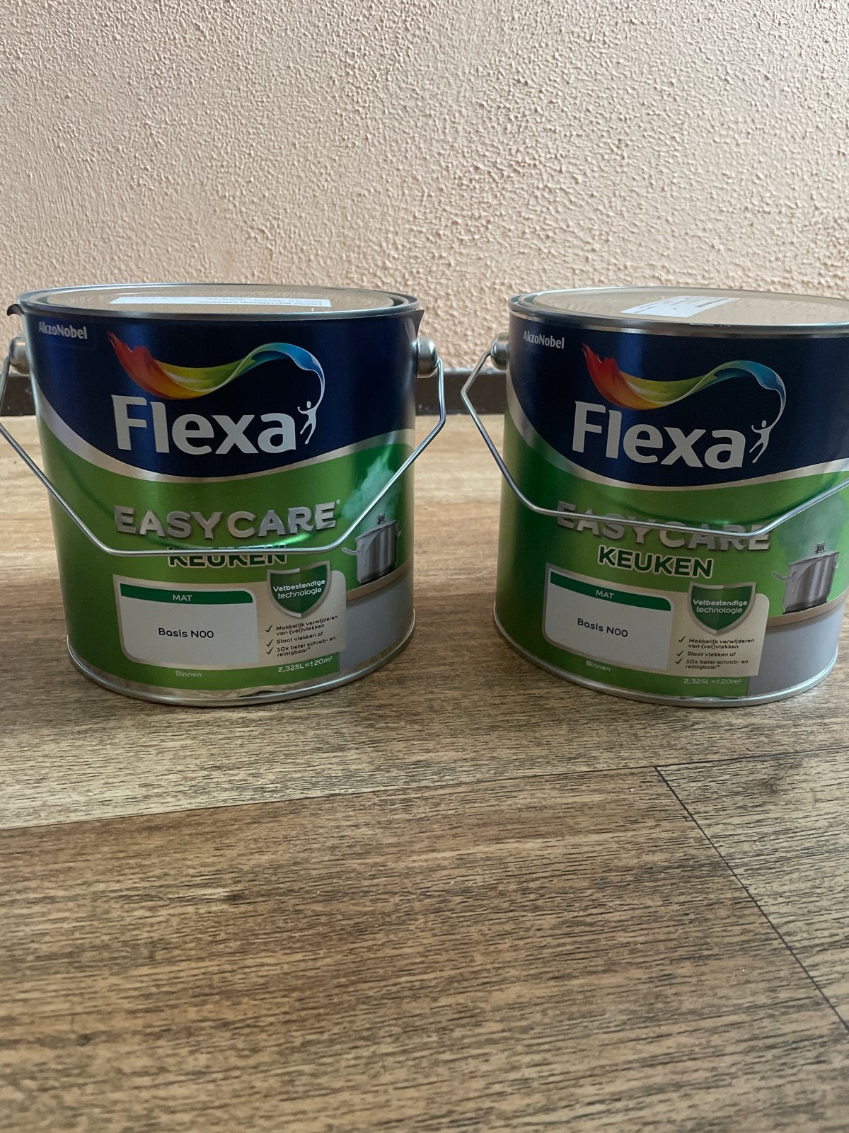 Flexa Easycare Keuken Muurverf Mat Grijsbeige 2x 2.5L, Doe-het-zelf en Verbouw, Nieuw, Ophalen of Verzenden, Verf, Grijs