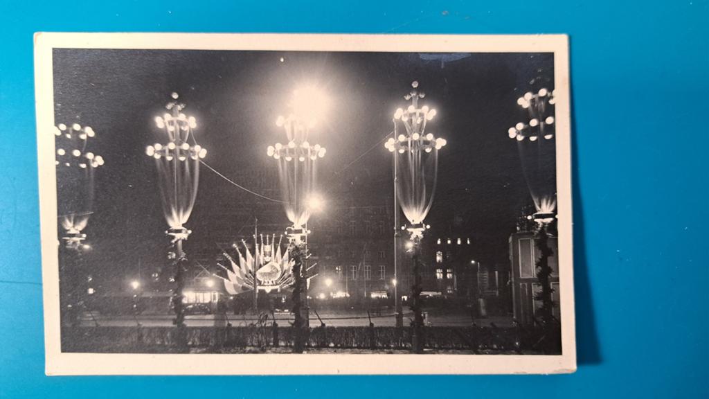 Amsterdam Dam feestverlichting 1838 . Geboorte Beatrix, Ophalen of Verzenden, 1920 tot 1940, Gelopen, Noord-Holland