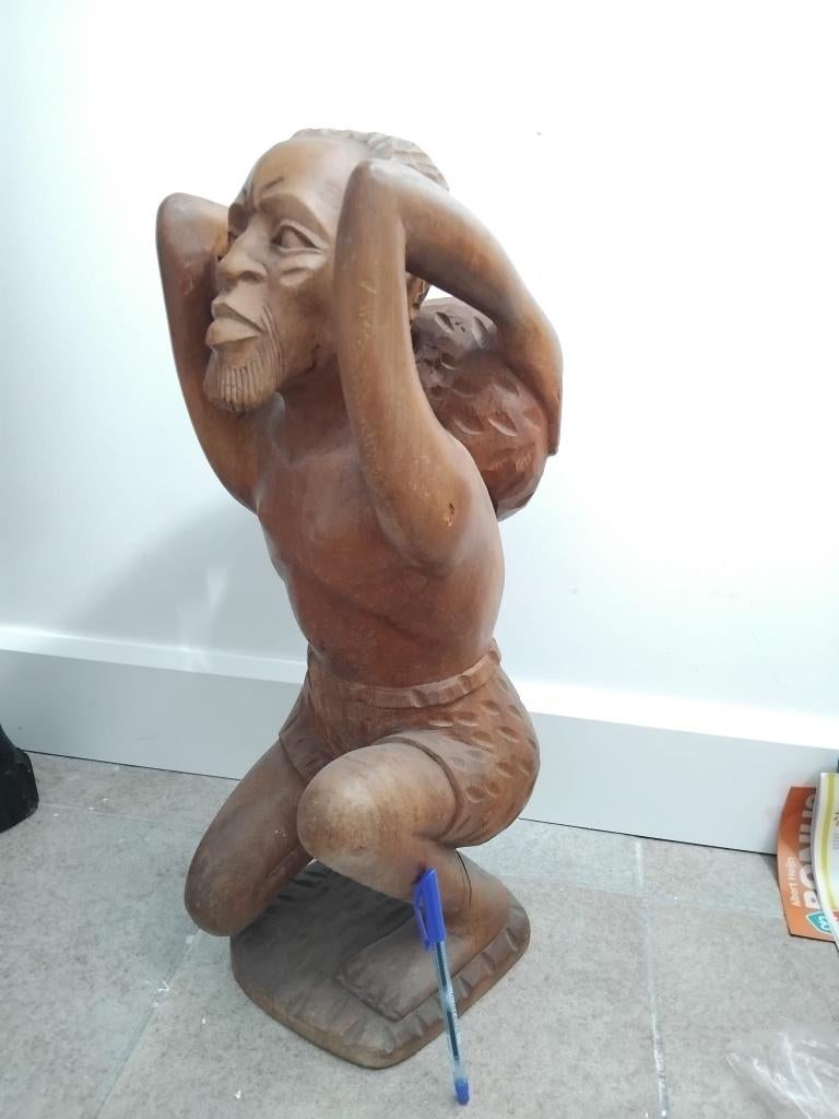 mooi, groot Afrikaans hardhouten beeld, Ophalen of Verzenden