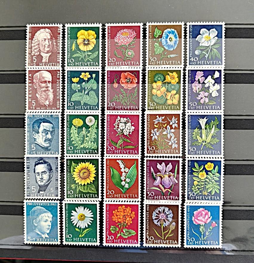 Zwitserland : Pro Juventute Tuinbloemen 1958-1961 + 1963, Verzenden