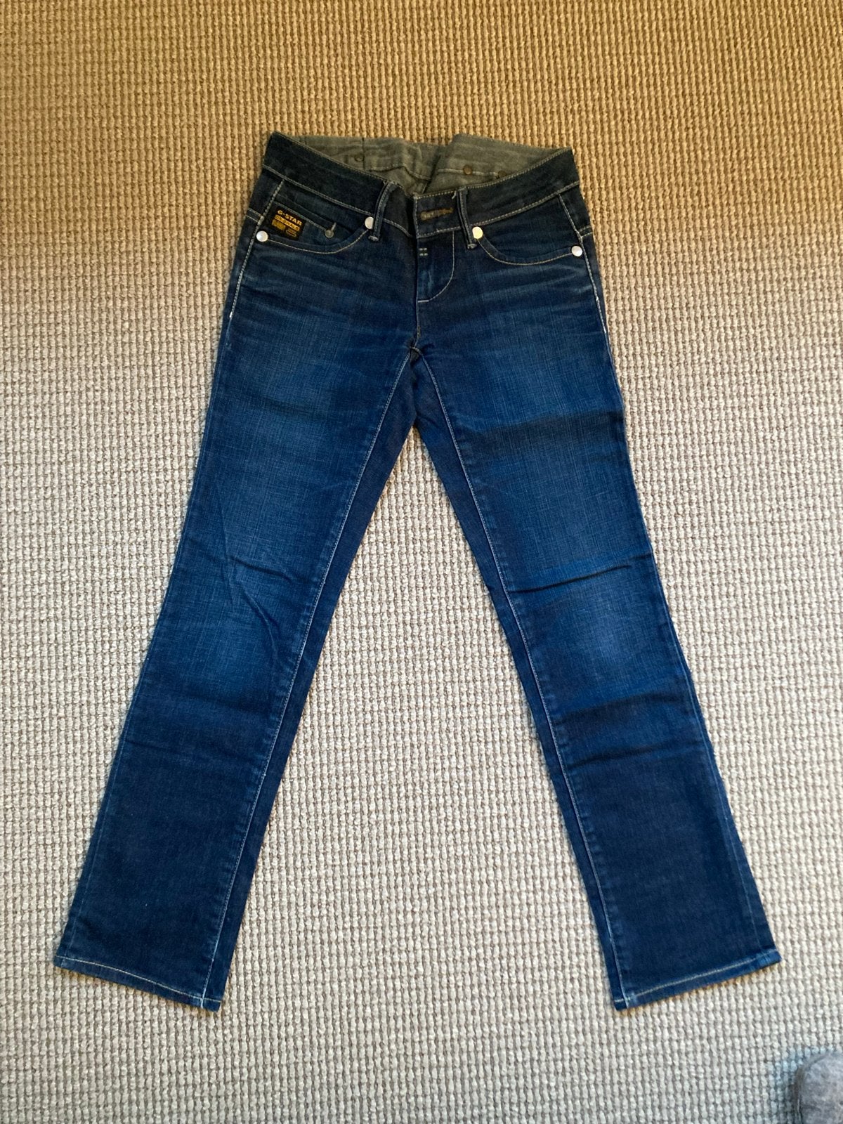 G-Star Raw Midge Straight WMN Jeans - W26 L30, Ophalen of Verzenden, Gedragen, Blauw, W27 (confectie 34) of kleiner