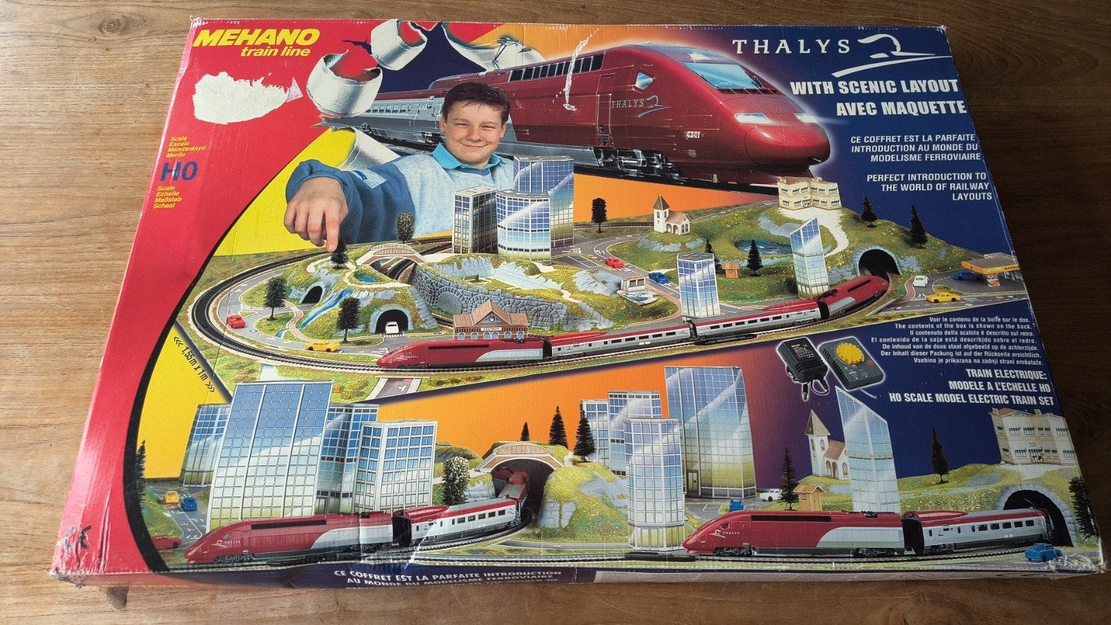 Complete Mehano Thalys Treinset met Scenic Layout, Treinset, Gelijkstroom, Zo goed als nieuw, Analoog