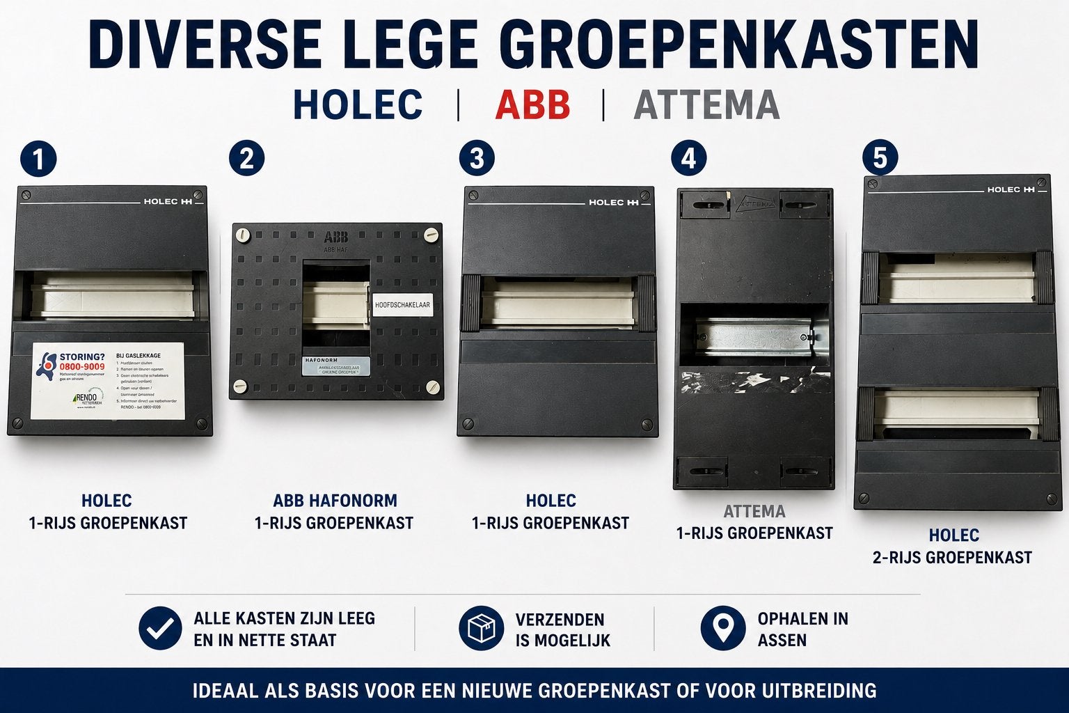 Holec Lege Groepenkasten Diverse Maten ABB Attema, Ophalen of Verzenden, Gebruikt, Groepenkast