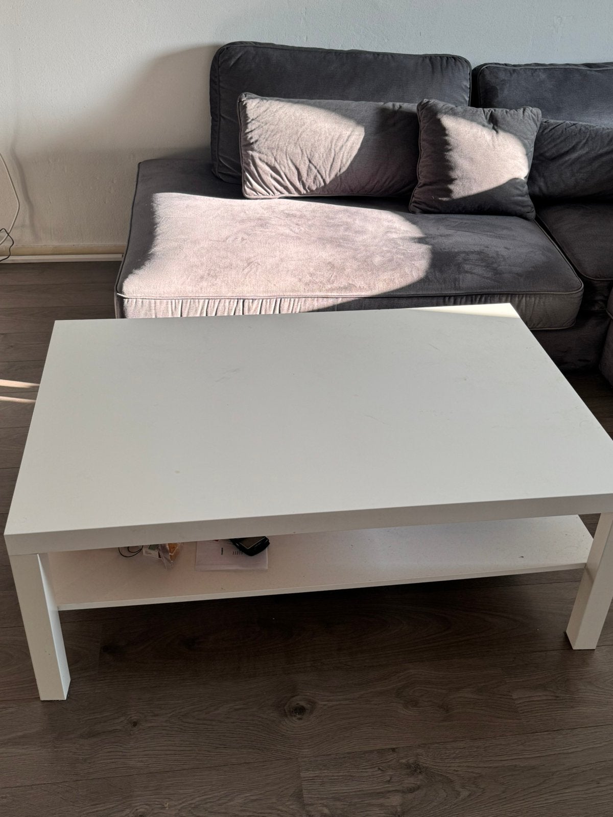 Witte salontafel met opbergruimte, Ophalen, Gebruikt, 100 tot 150 cm, 50 tot 100 cm
