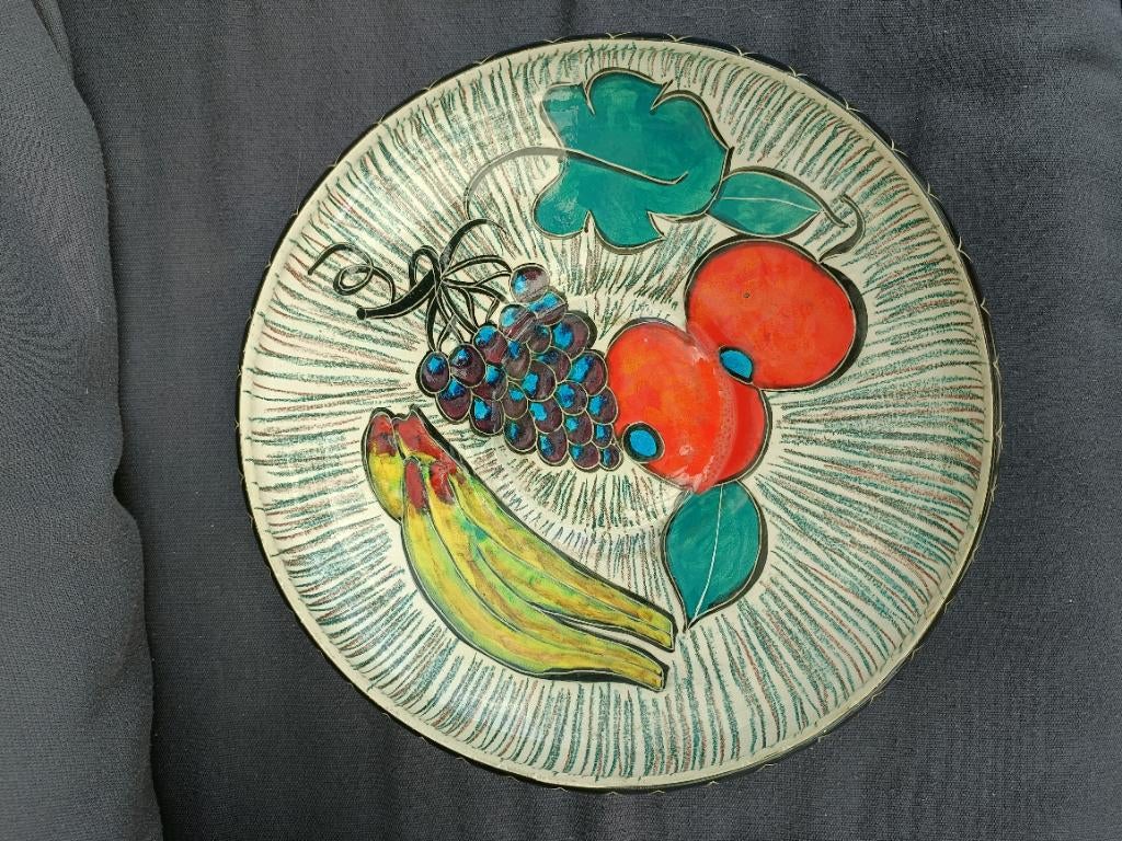 Vintage Vallauris franse schaal, midcentury retro bord, Antiek en Kunst, Ophalen
