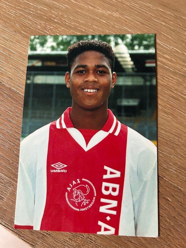Ajax spelerskaart Patrick Kluivert 1995 1996 voetbalplaatje, Ophalen of Verzenden, Zo goed als nieuw, Ajax, Spelerskaart