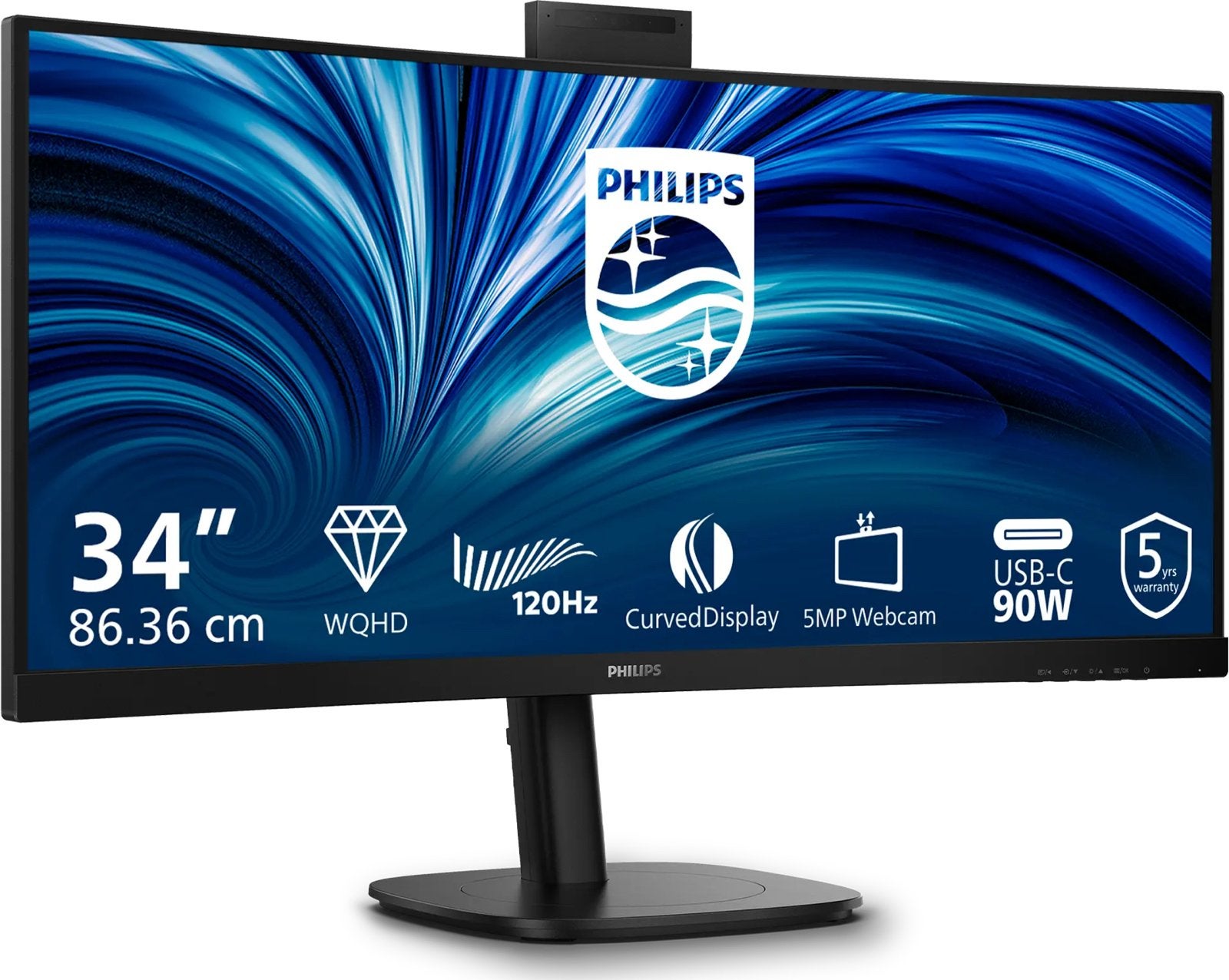 Philips 34B2U3600CH 34" Curved WQHD USB-C Monitor 120Hz