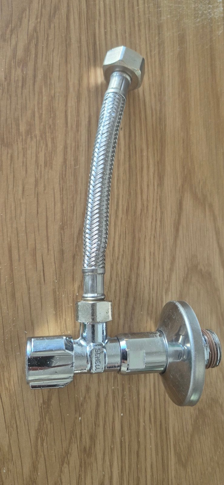 2 stuks Schell hoekstopkraan met flexibele aansluitslang, Ophalen, Nieuw, Chroom, Kraan