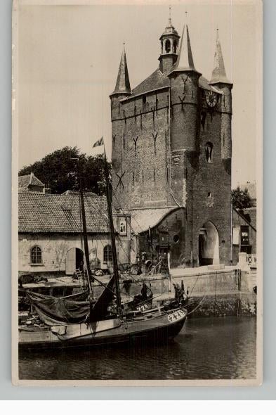 Zierikzee met vissersboten ZZ8 en ZZ9 bord RVS verzekeringen, Verzamelen, Verzenden, 1920 tot 1940, Ongelopen, Zeeland
