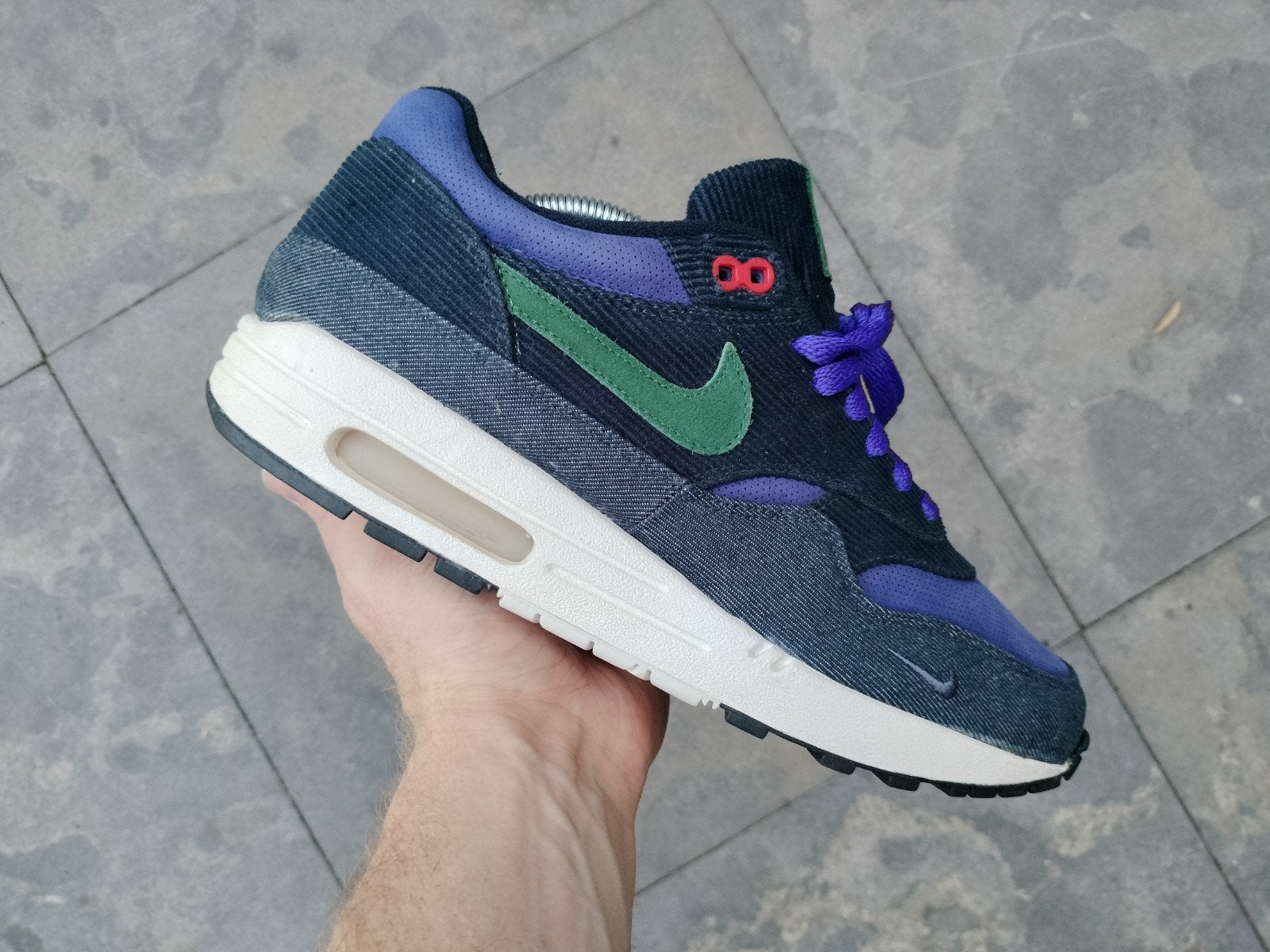 Nike air max 1 Patta corduroy purple anniversary cord, Ophalen of Verzenden, Zo goed als nieuw, Overige kleuren