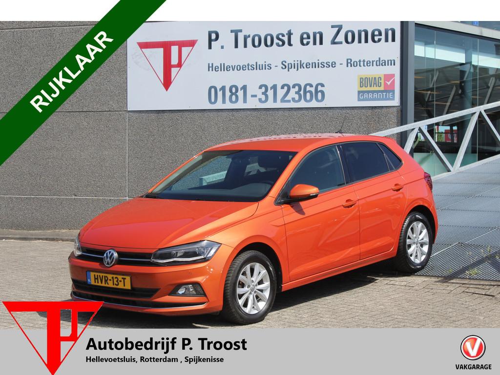 Volkswagen Polo 1.0 TSI Navigatie/Airco/Adaptive cruise cont, Auto's, Volkswagen, Voorwielaandrijving, 12 maanden, Gebruikt, Leder en Stof