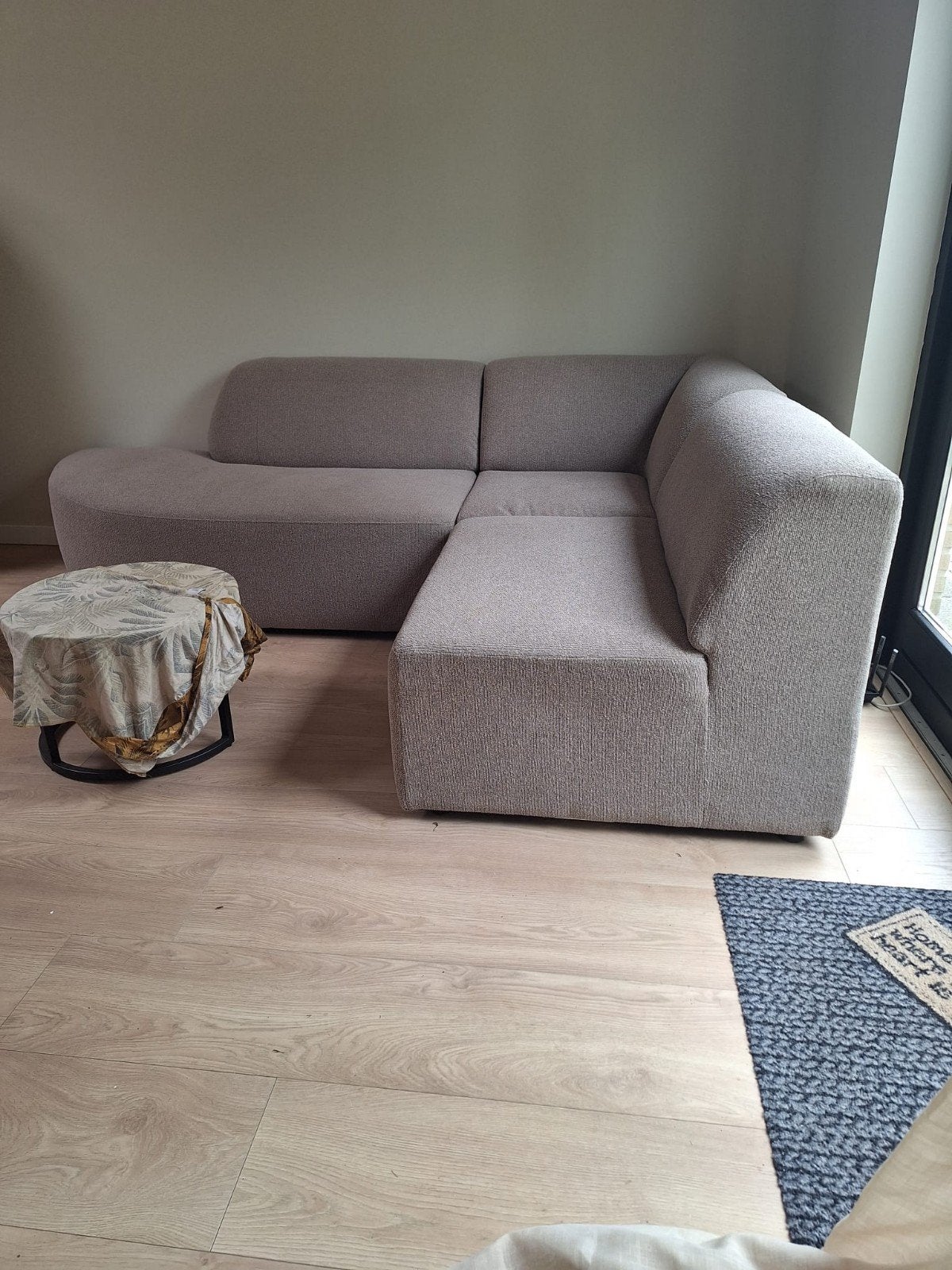 Modulaire Hoekbank Lieve - Taupe Stof, Ophalen, 250 tot 300 cm, 100 tot 125 cm, Hoekbank